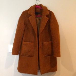French Connection Brown Teddy Coat